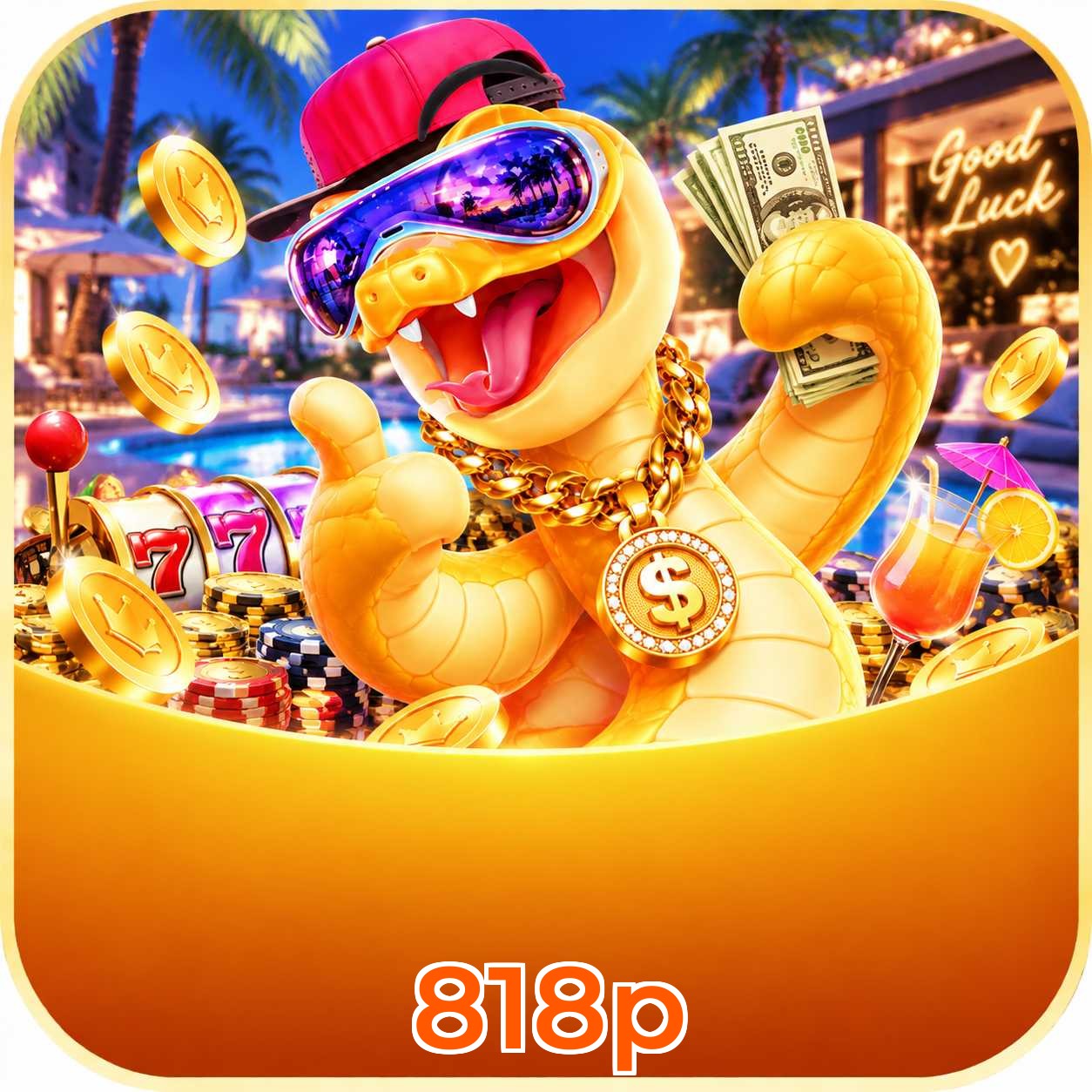 Interface de jogos na 818p incluindo Plushie Frenzy